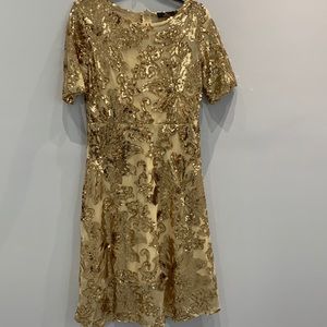 Gold shimmer cocktail dress